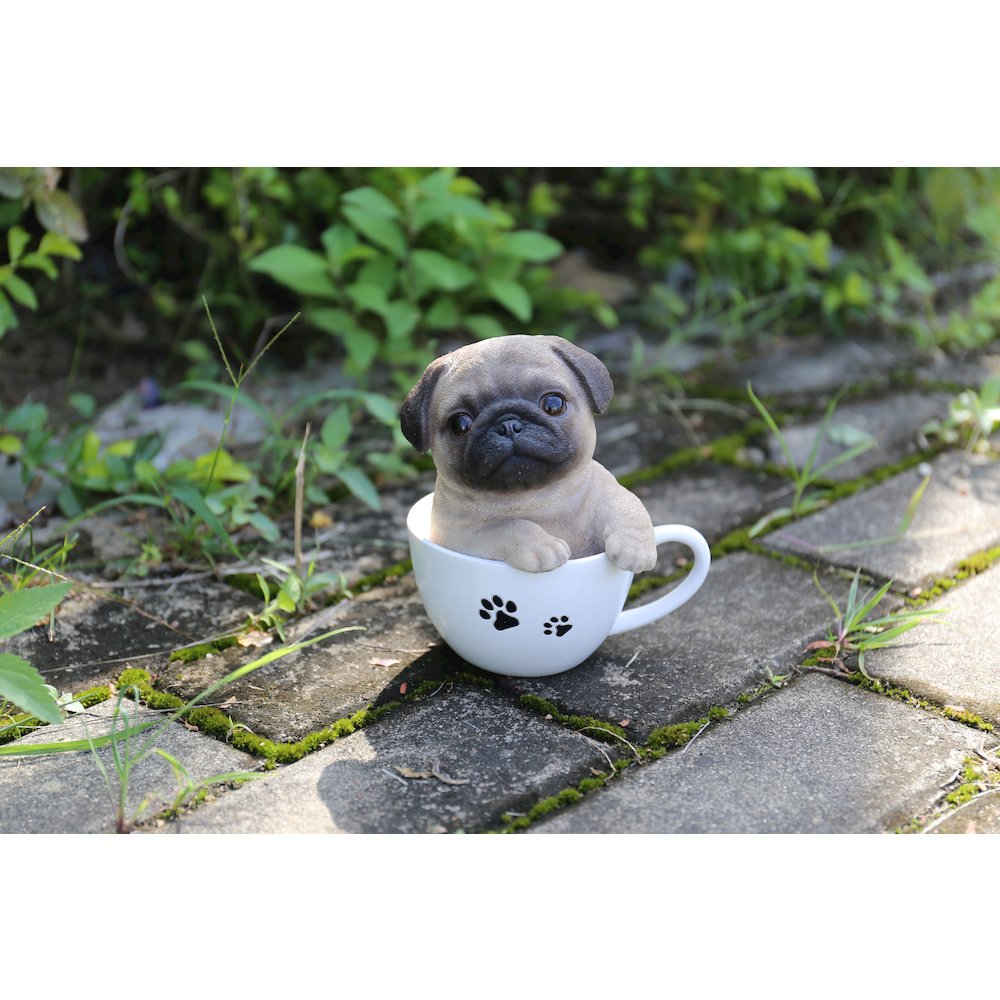 Teacup Pug Puppy Statue