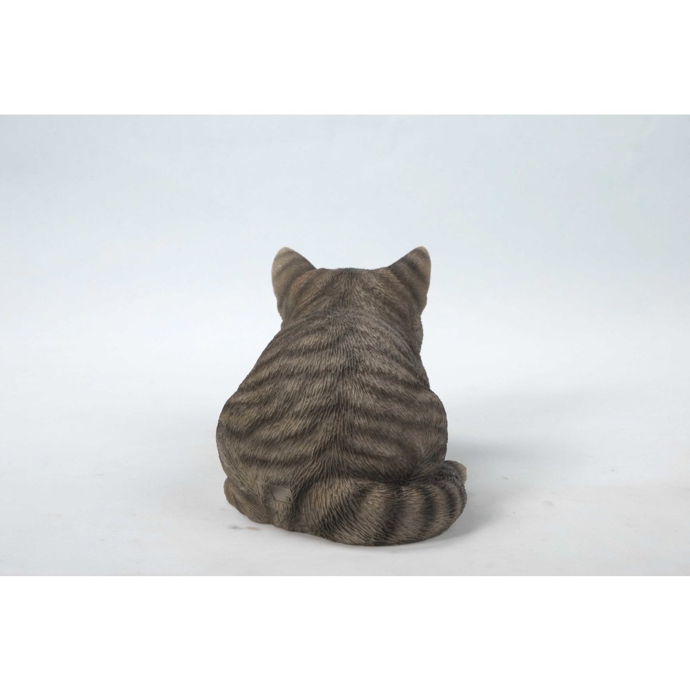Sleeping Grey Tabby Cat Statue