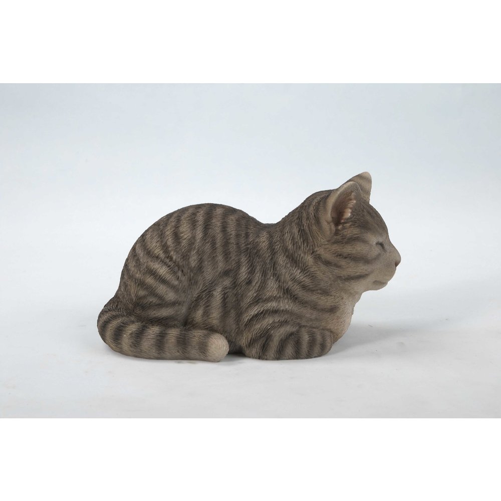 Sleeping Grey Tabby Cat Statue