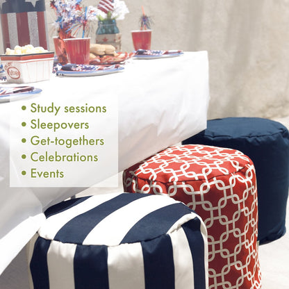 Majestic Home Goods Pouf Chevron Teal