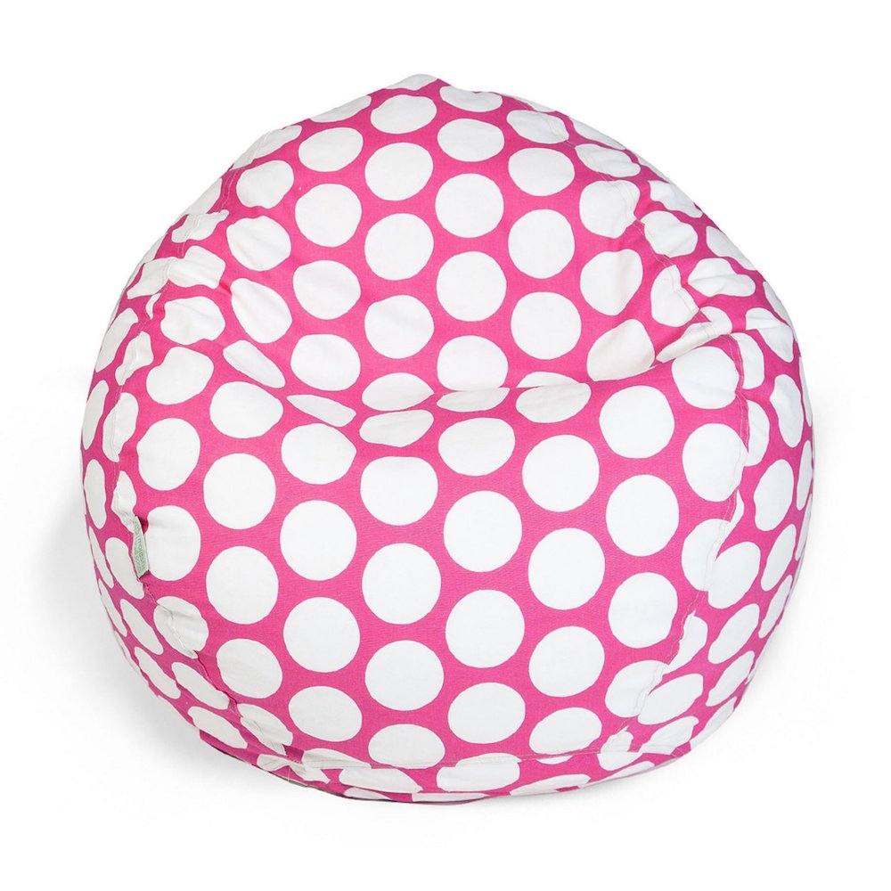 Majestic Home Goods Large Bean Bag Polka Dot (Large) Hot Pink