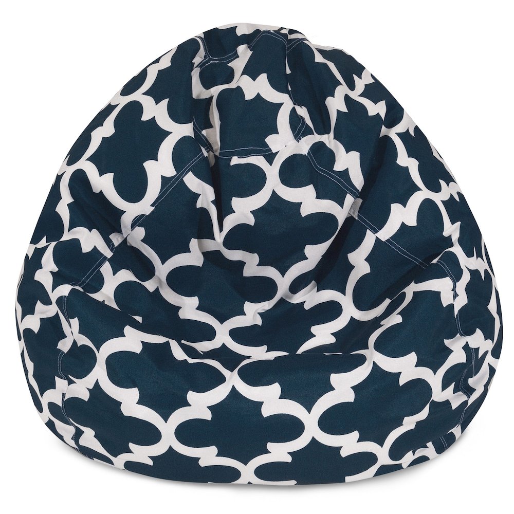 Majestic Home Goods Large Bean Bag Trellis Navy Blue