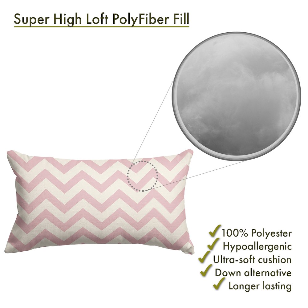 Majestic Home Goods Pillow 12x20 Chevron BabyPink