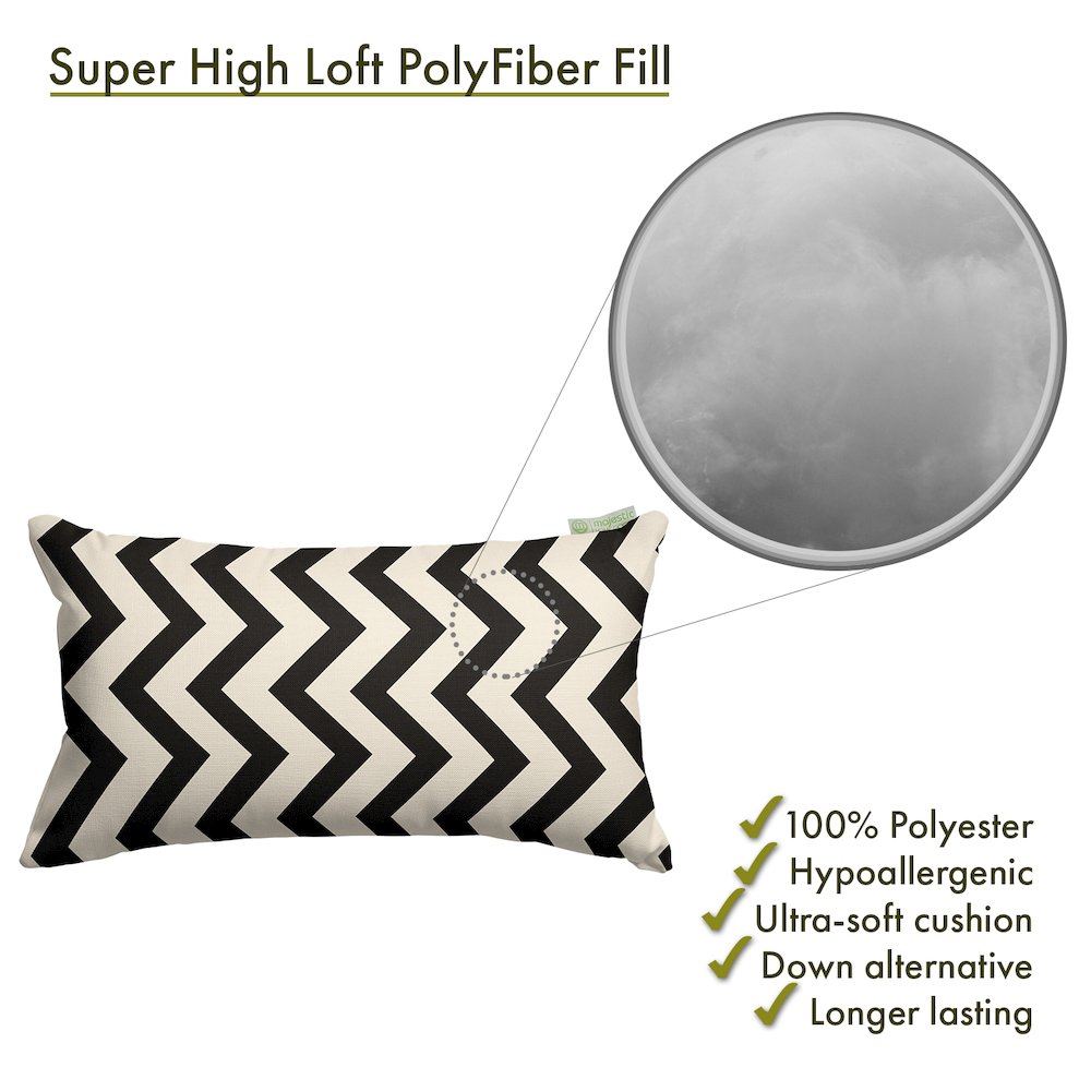 Majestic Home Goods Pillow 12x20 Chevron Black