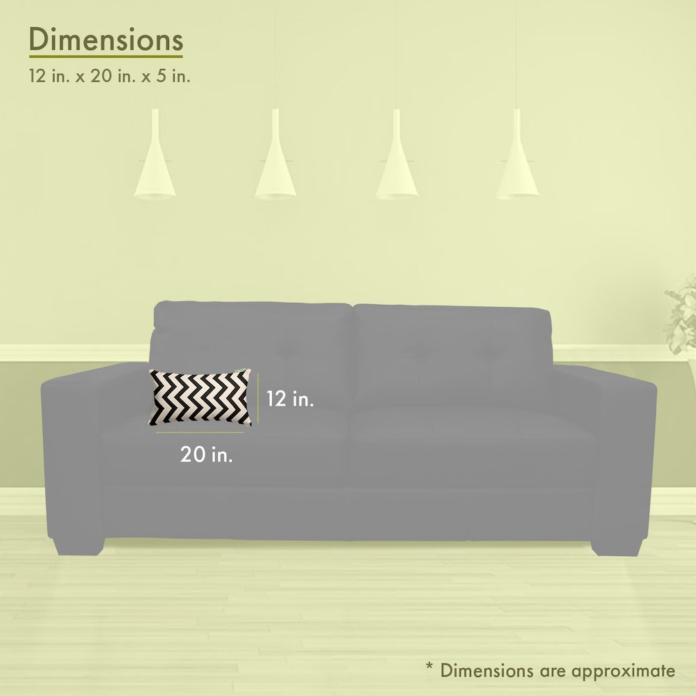 Majestic Home Goods Pillow 12x20 Chevron Black