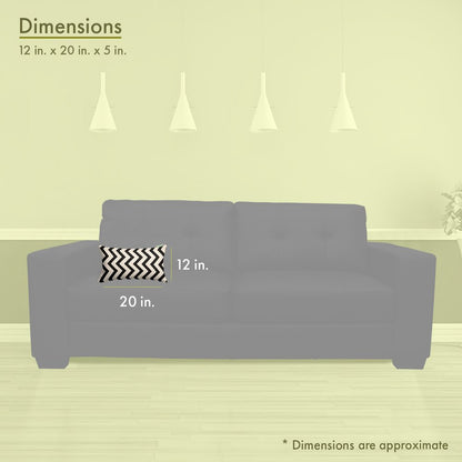 Majestic Home Goods Pillow 12x20 Chevron Black