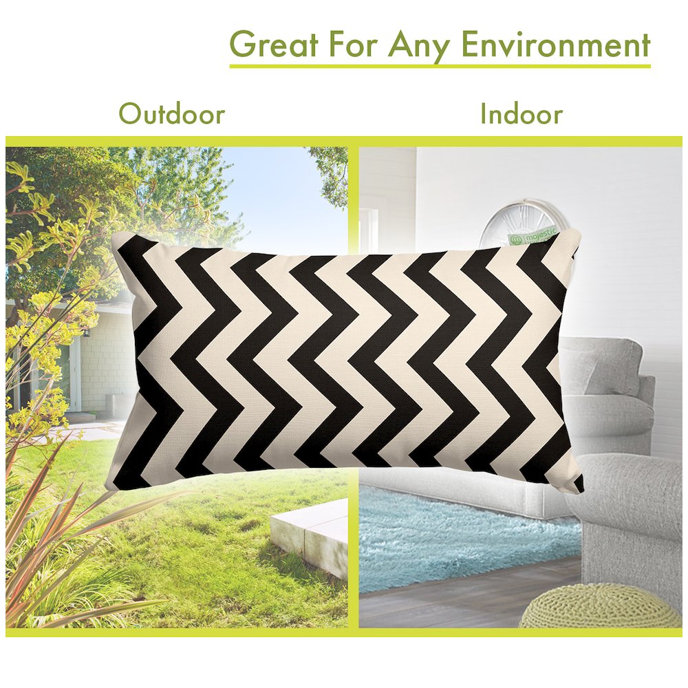 Majestic Home Goods Pillow 12x20 Chevron Black
