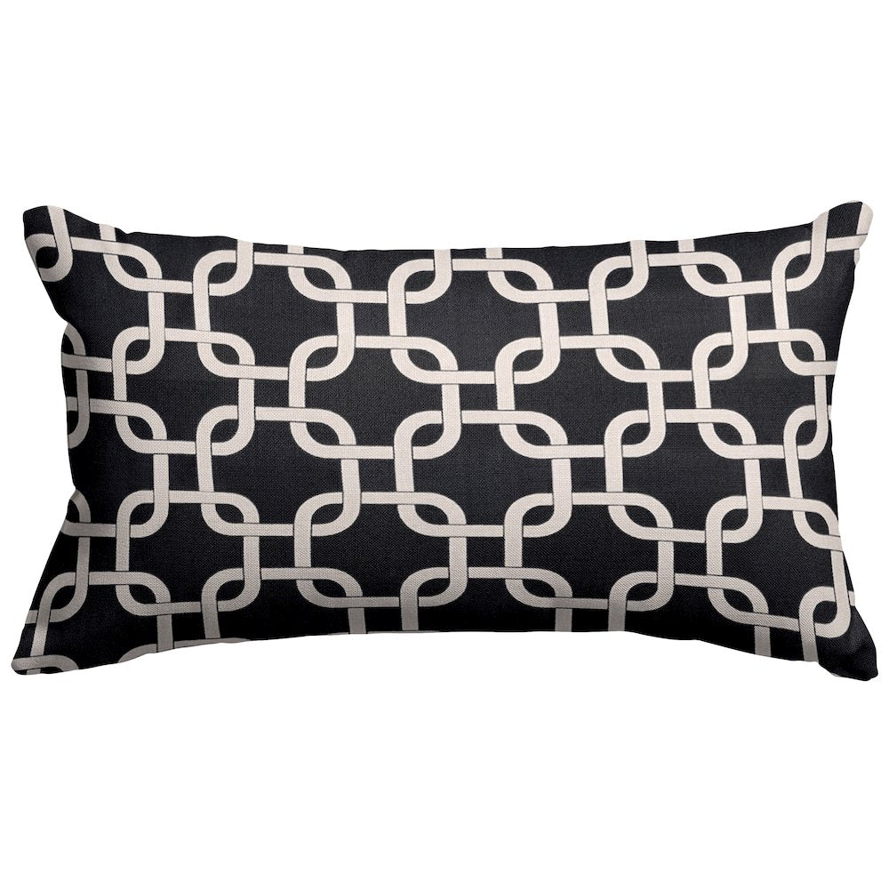 Majestic Home Goods Pillow 12x20 Links Black