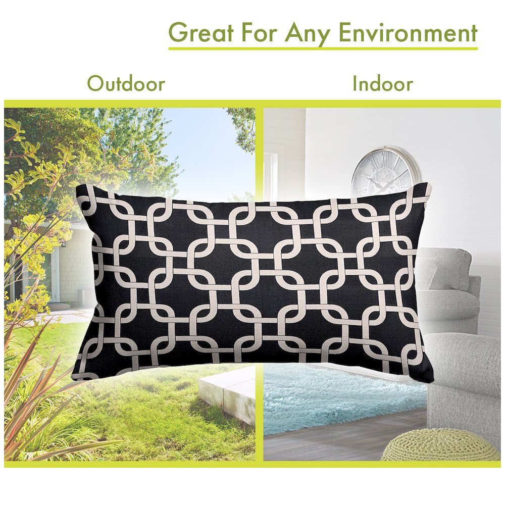 Majestic Home Goods Pillow 12x20 Links Black