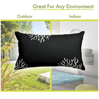Majestic Home Goods Pillow 12x20 Coral Black