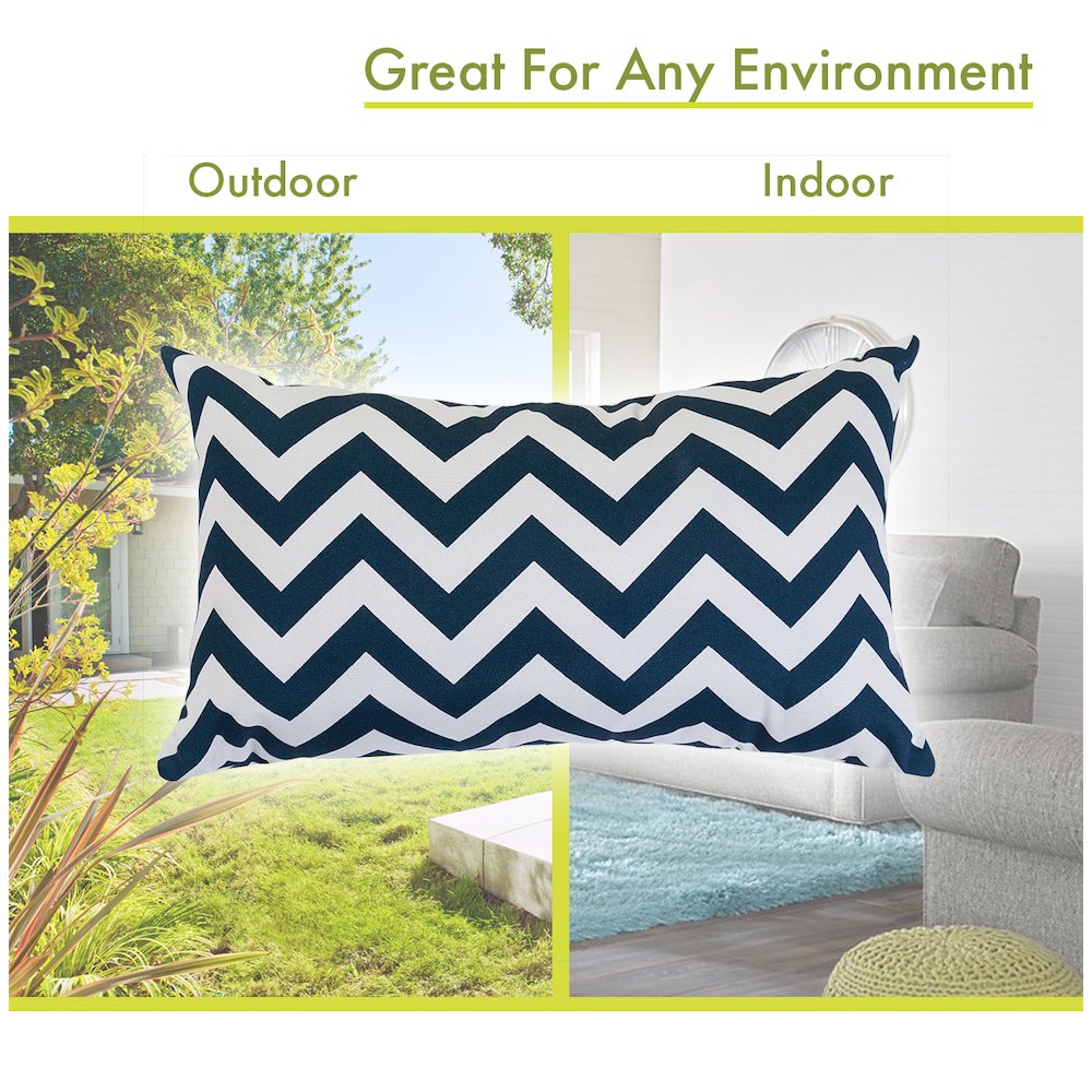 Majestic Home Goods Pillow 12x20 Chevron Navy