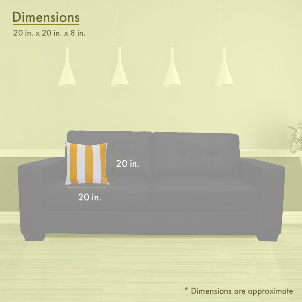 Majestic Home Goods Pillow 20x20 Vertical Stripe Yellow