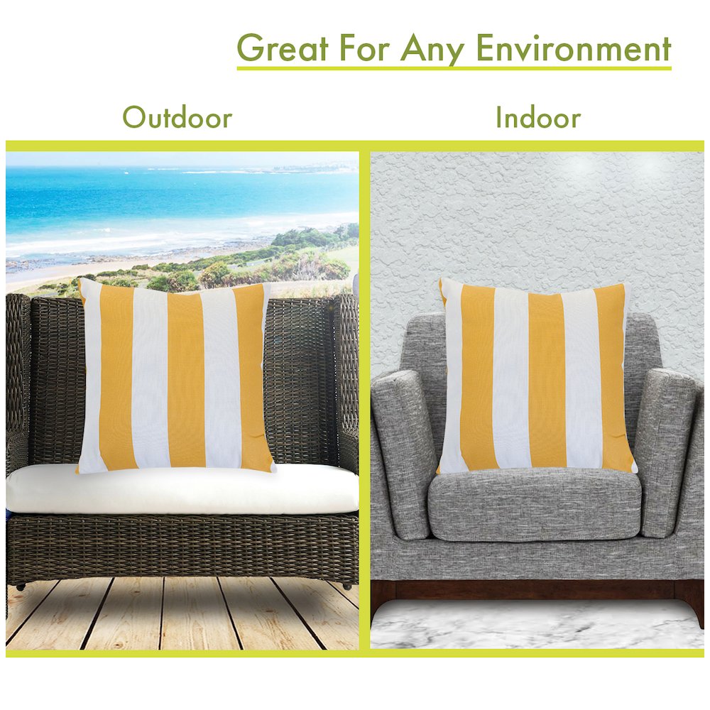 Majestic Home Goods Pillow 20x20 Vertical Stripe Yellow