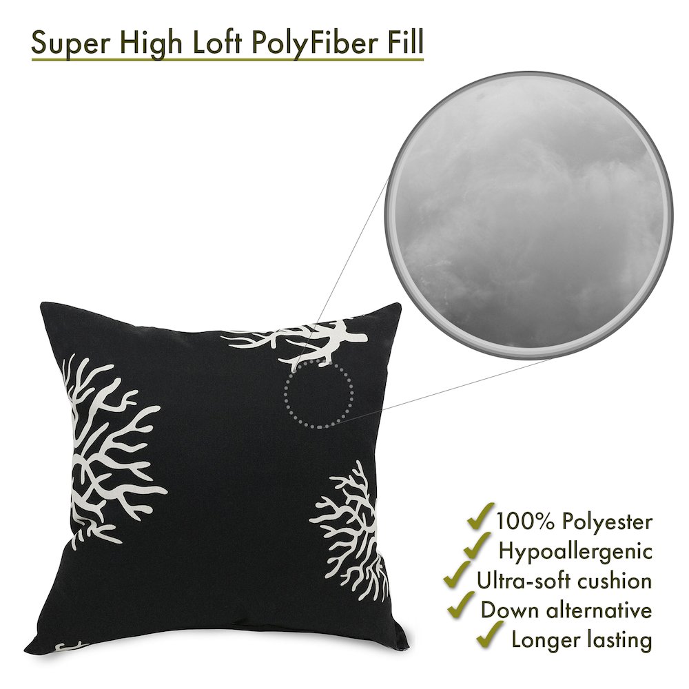 Majestic Home Goods Pillow 24x24 Coral Black