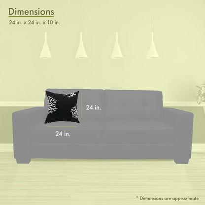 Majestic Home Goods Pillow 24x24 Coral Black
