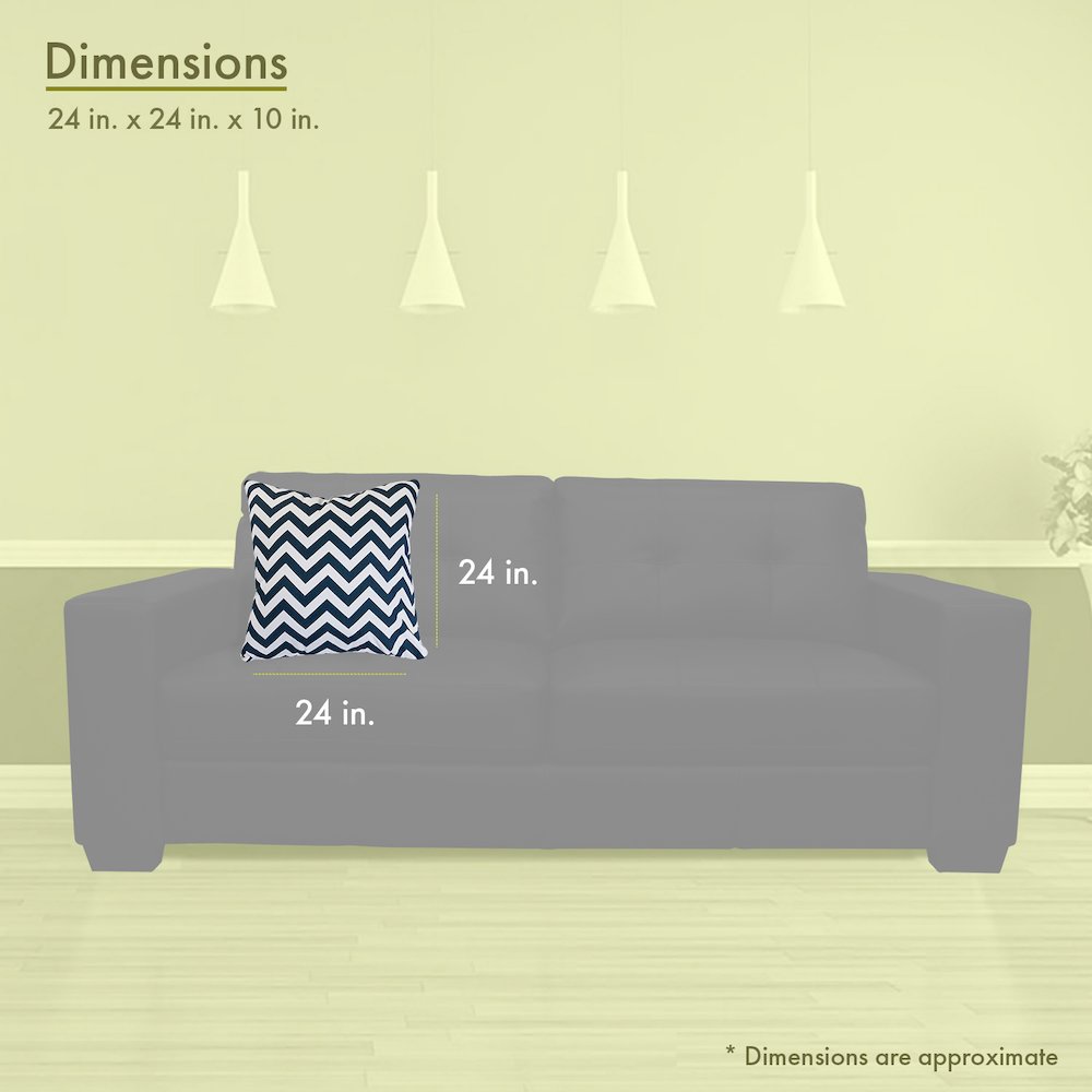 Majestic Home Goods Pillow 24x24 Chevron Navy
