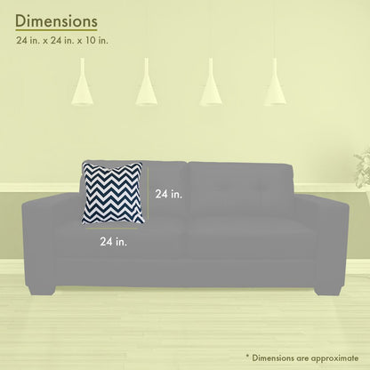 Majestic Home Goods Pillow 24x24 Chevron Navy
