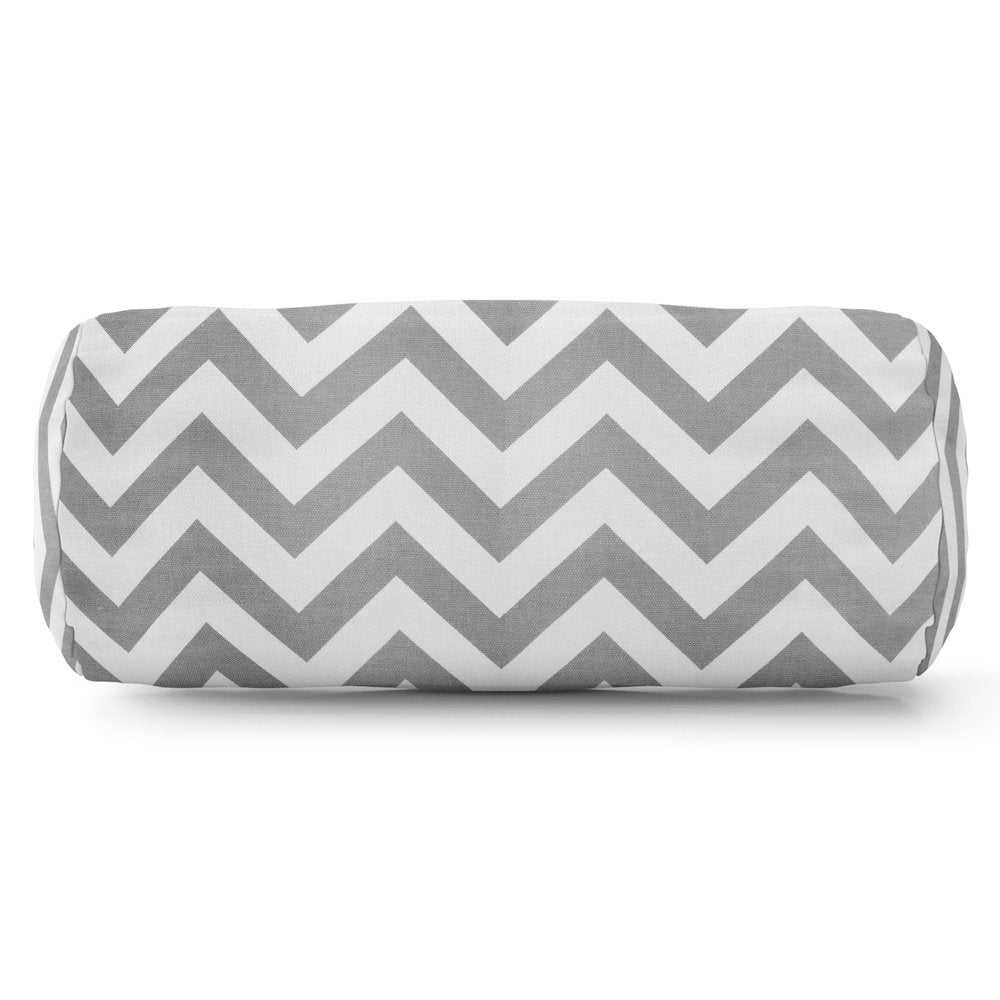 Majestic Home Goods Bolster Pillow Chevron Gray