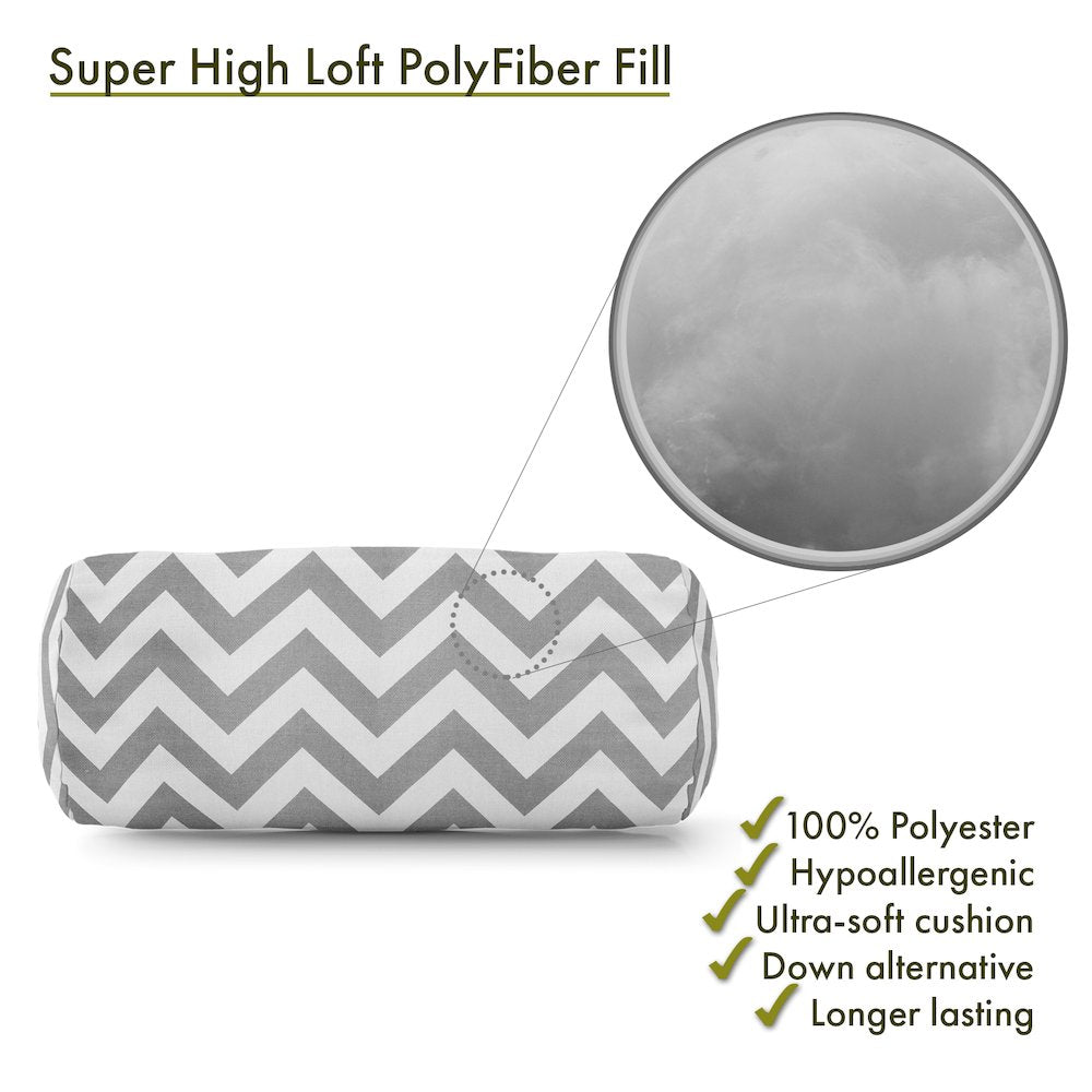 Majestic Home Goods Bolster Pillow Chevron Gray