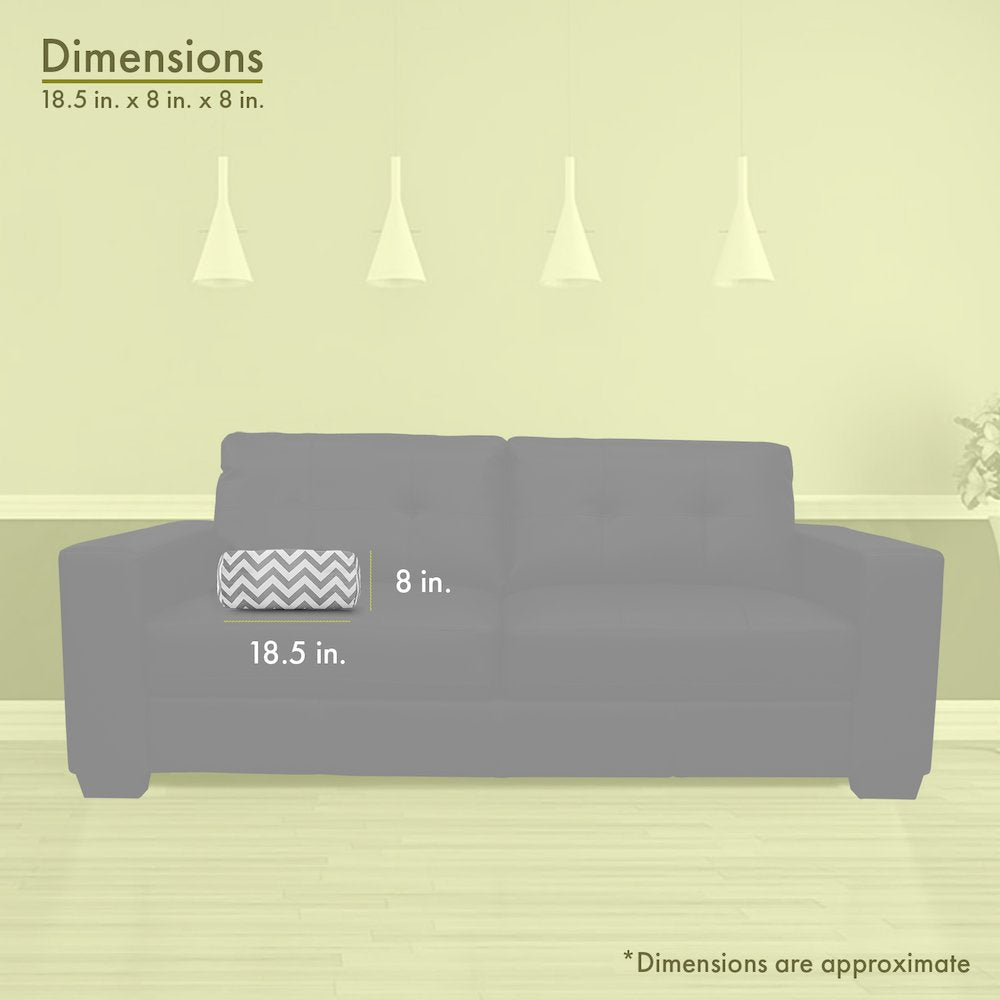 Majestic Home Goods Bolster Pillow Chevron Gray