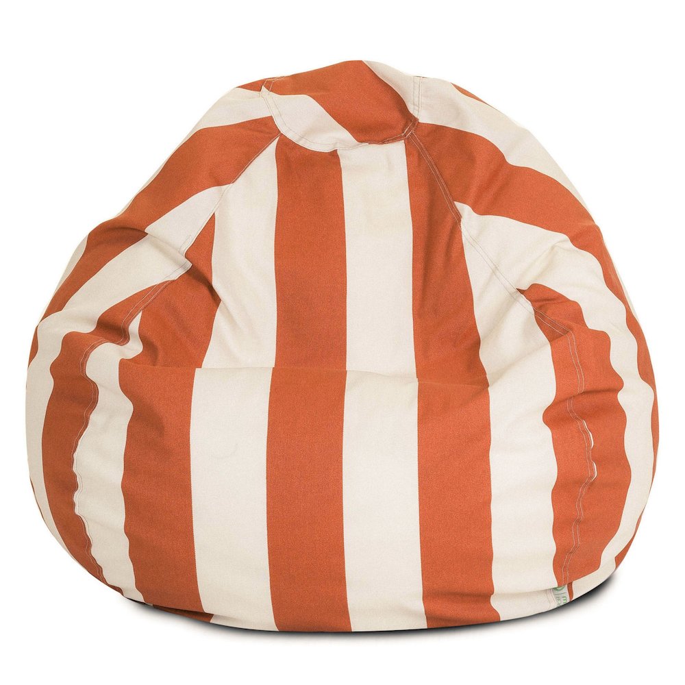 Majestic Home Goods Small Bean Bag Vertical Stripe Burnt Orange