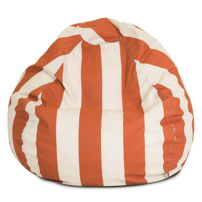 Majestic Home Goods Small Bean Bag Vertical Stripe Burnt Orange