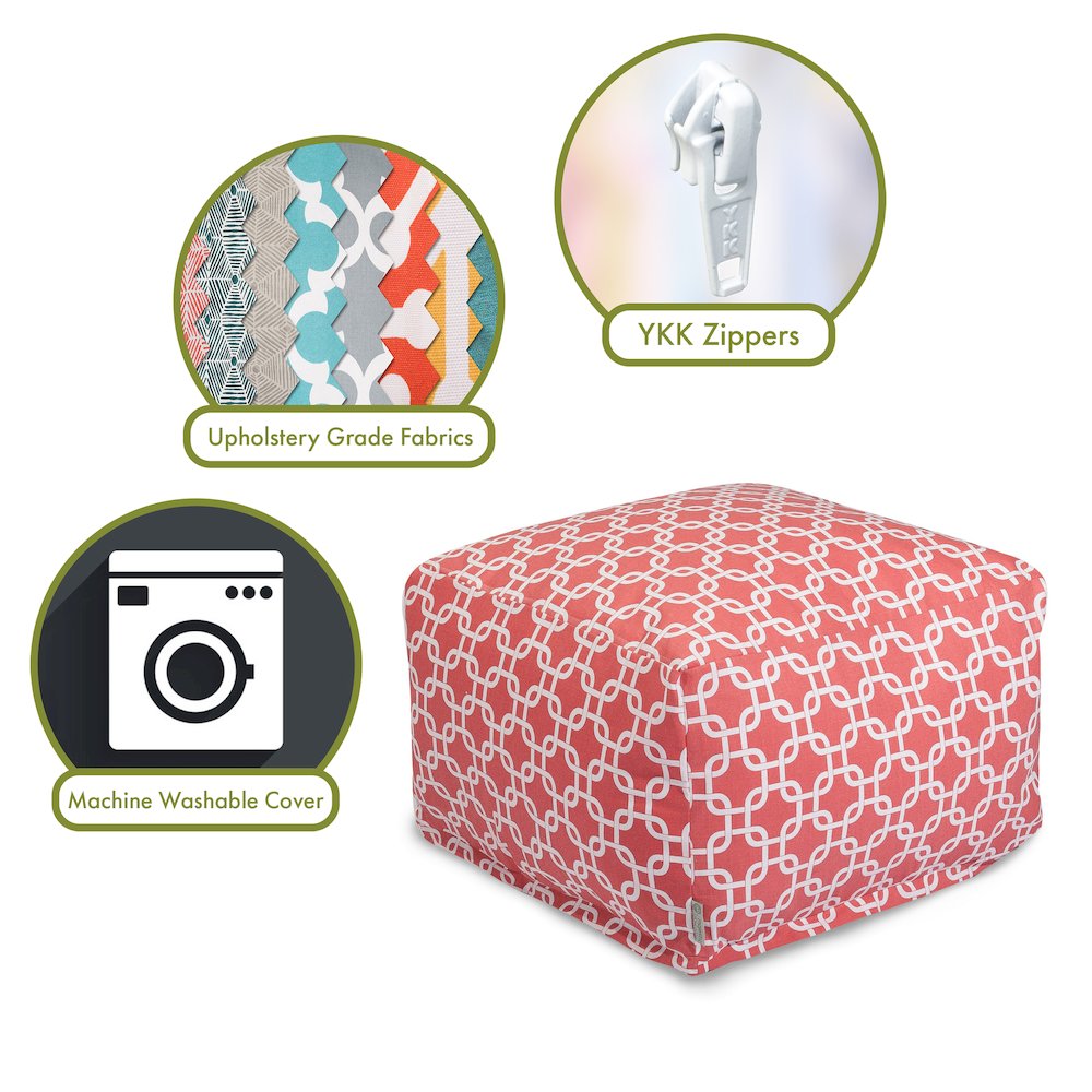 Majestic Home Goods Ottoman Pouf Links Coral