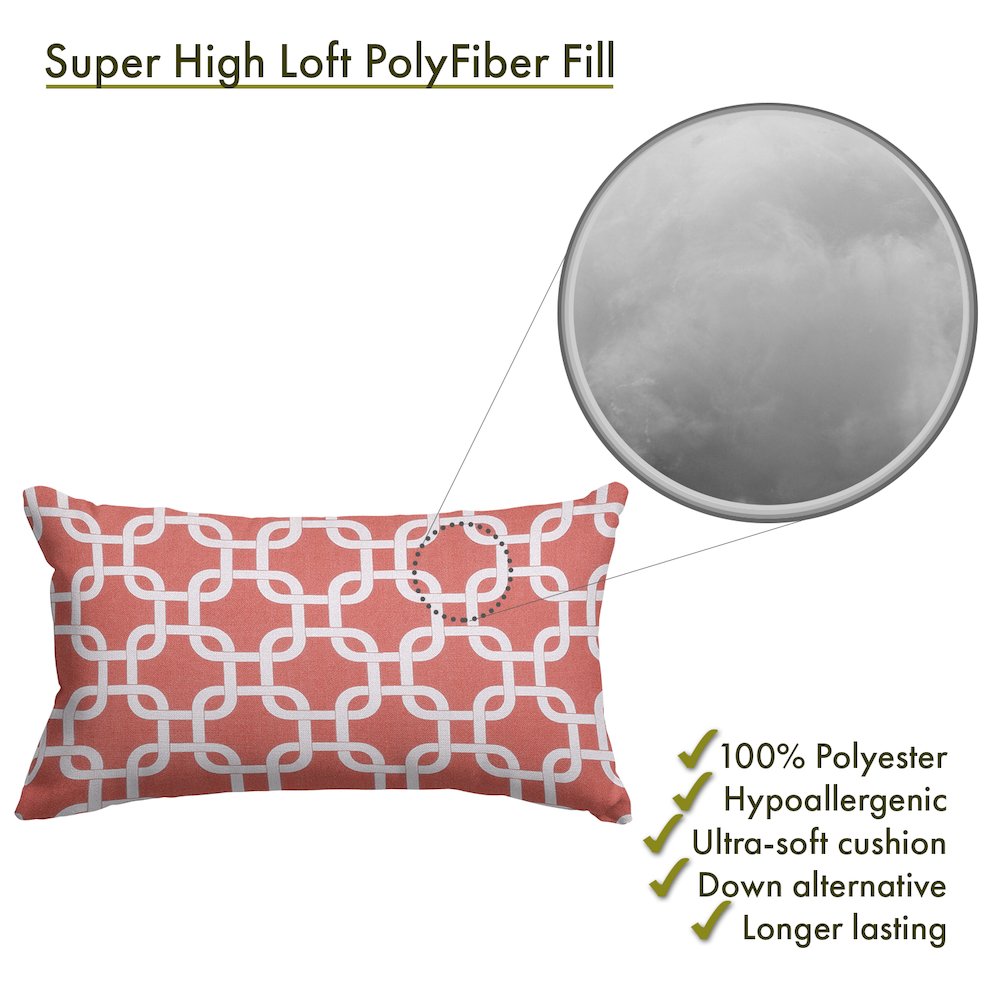 Majestic Home Goods Pillow 12x20 Links Coral