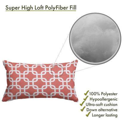 Majestic Home Goods Pillow 12x20 Links Coral