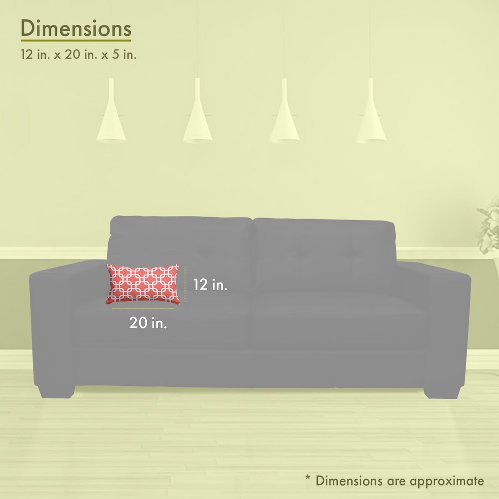 Majestic Home Goods Pillow 12x20 Links Coral