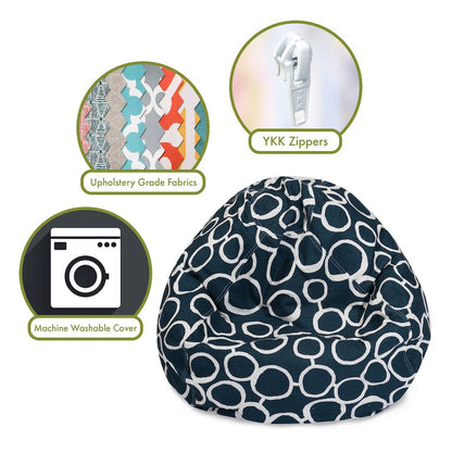Majestic Home Goods Small Bean Bag Fusion Navy