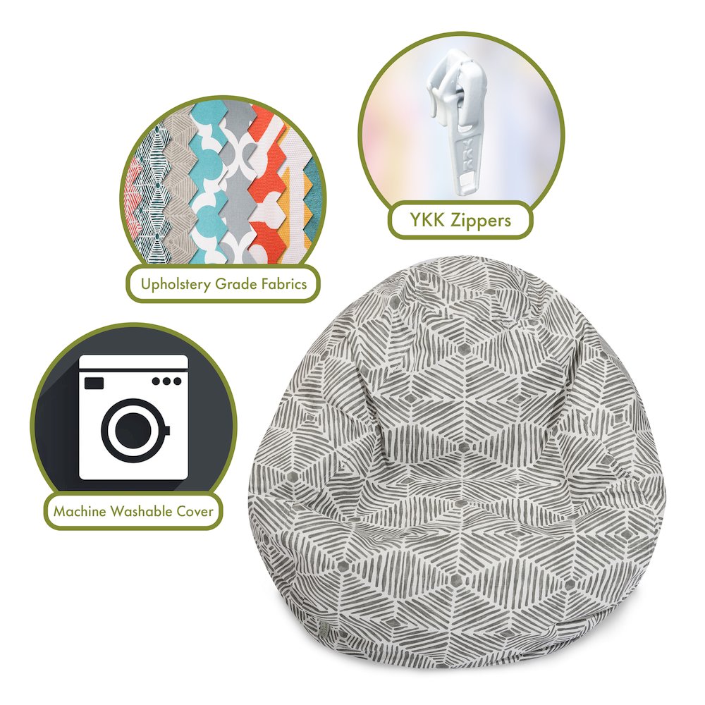 Majestic Home Goods Small Bean Bag Charlie Gray