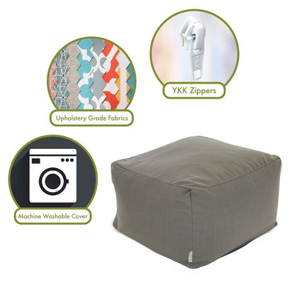 Majestic Home Goods Ottoman Pouf Wales Gray