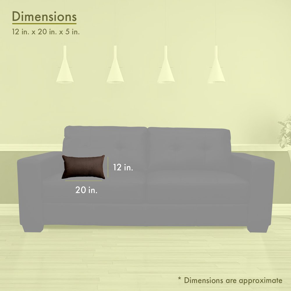 Majestic Home Goods Pillow 12x20 Faux Suede Dark Brown
