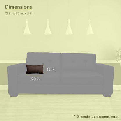 Majestic Home Goods Pillow 12x20 Faux Suede Dark Brown