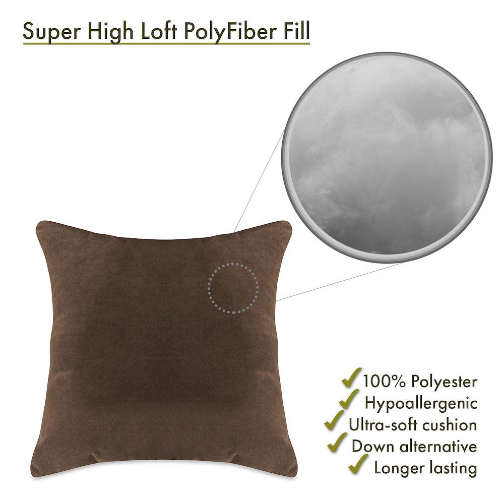Majestic Home Goods Pillow 24x24 Faux Suede Dark Brown