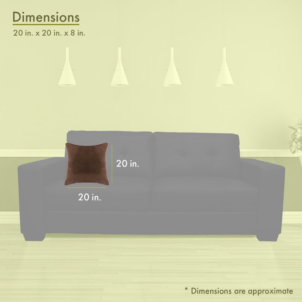 Majestic Home Goods Pillow 24x24 Faux Suede Dark Brown