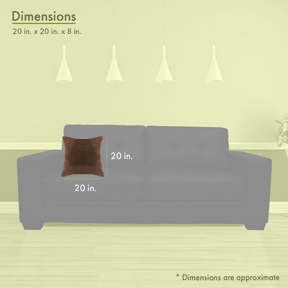 Majestic Home Goods Pillow 24x24 Faux Suede Dark Brown