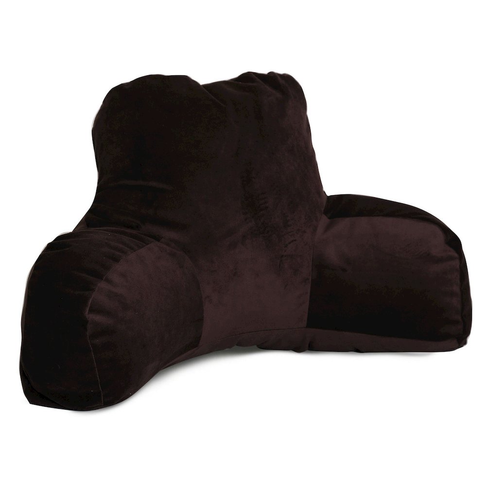 Majestic Home Goods Reading Pillow Faux Suede Dark Brown