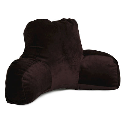 Majestic Home Goods Reading Pillow Faux Suede Dark Brown