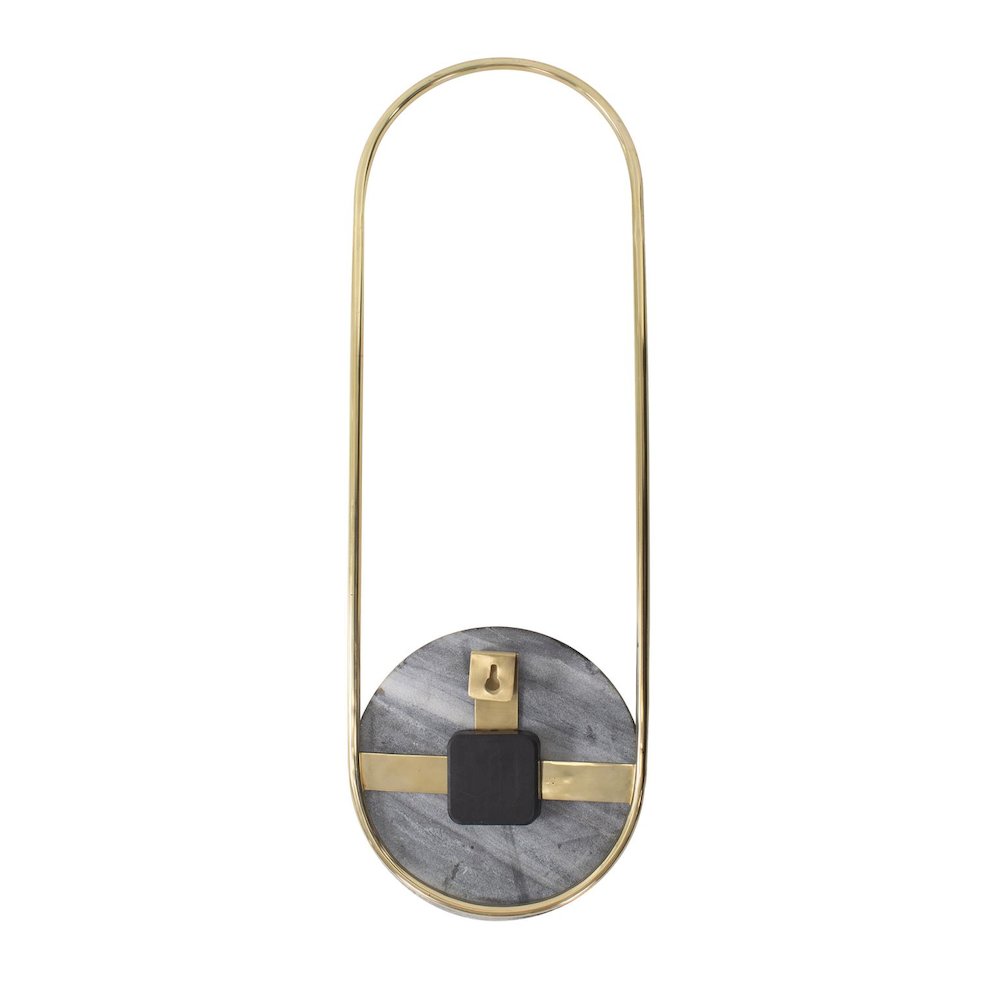 Balance of Mies Black Marble and Stainless Steel Clock