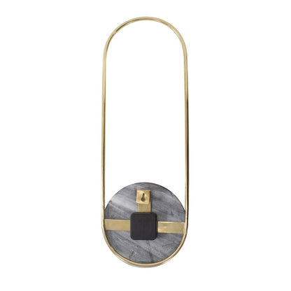 Balance of Mies Black Marble and Stainless Steel Clock