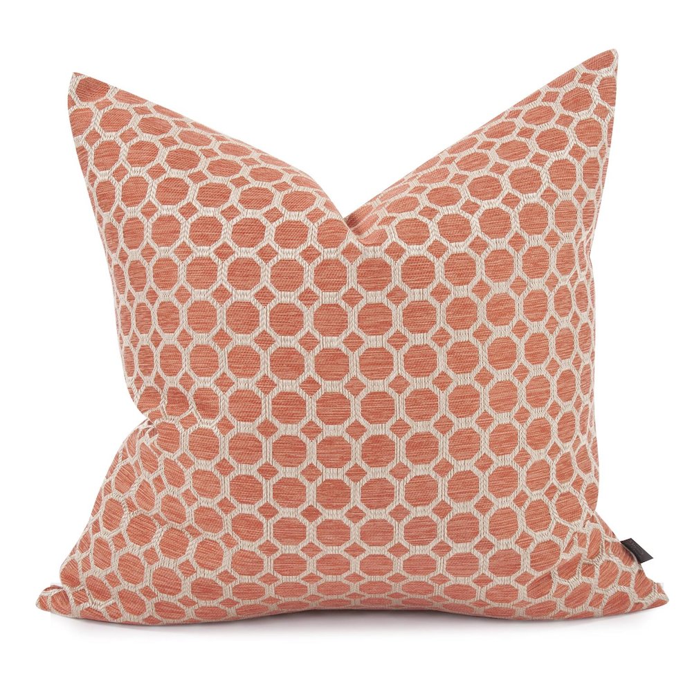 24 x 24 Pyth Coral Pillow  - Down Insert