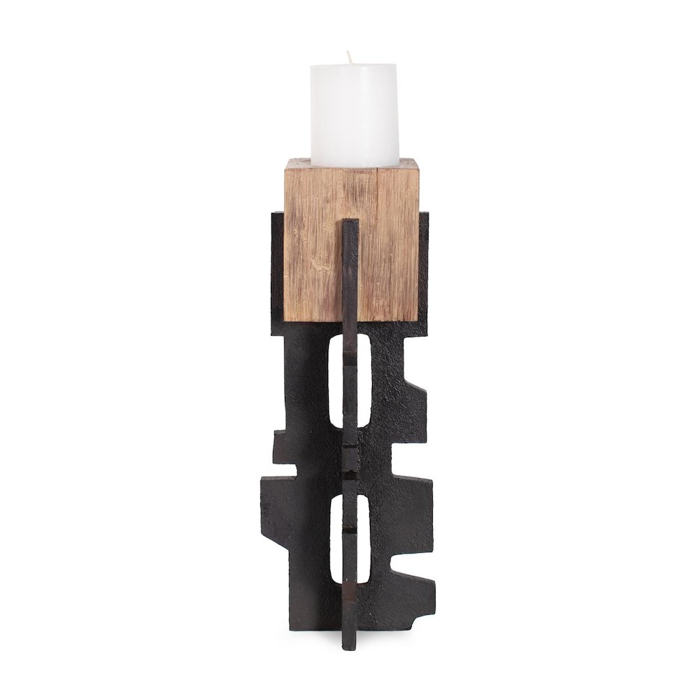 Cade Architectural Pillar Candle Holder- Short