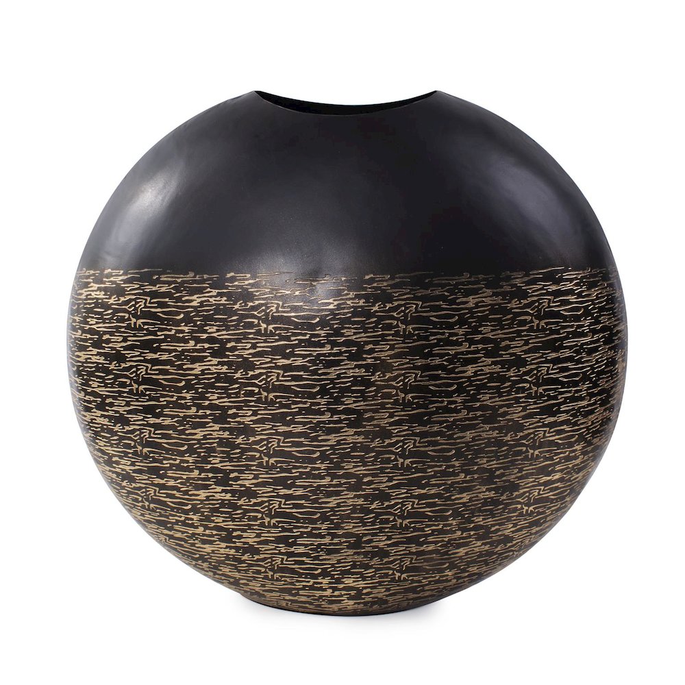 Golden Thread Medium Disc Vase