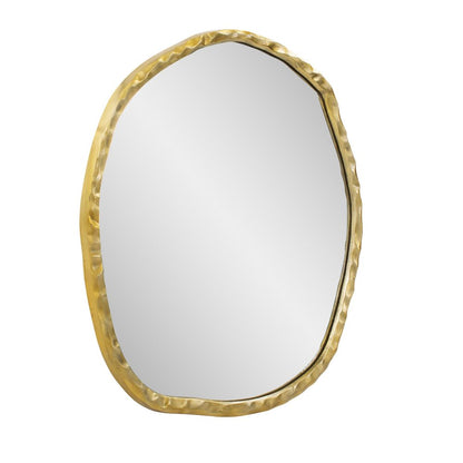 Martine Abstract Cast Iron Mirror in Gold