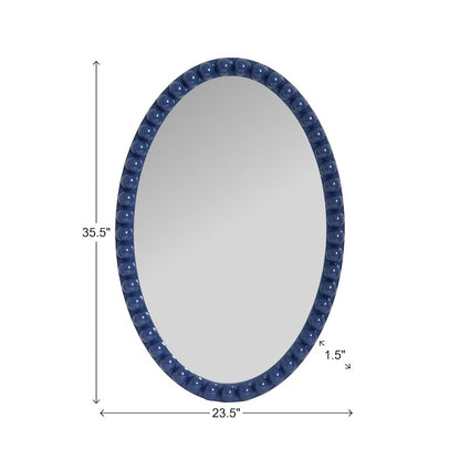 Varsha Oval Glossy Navy Mirror