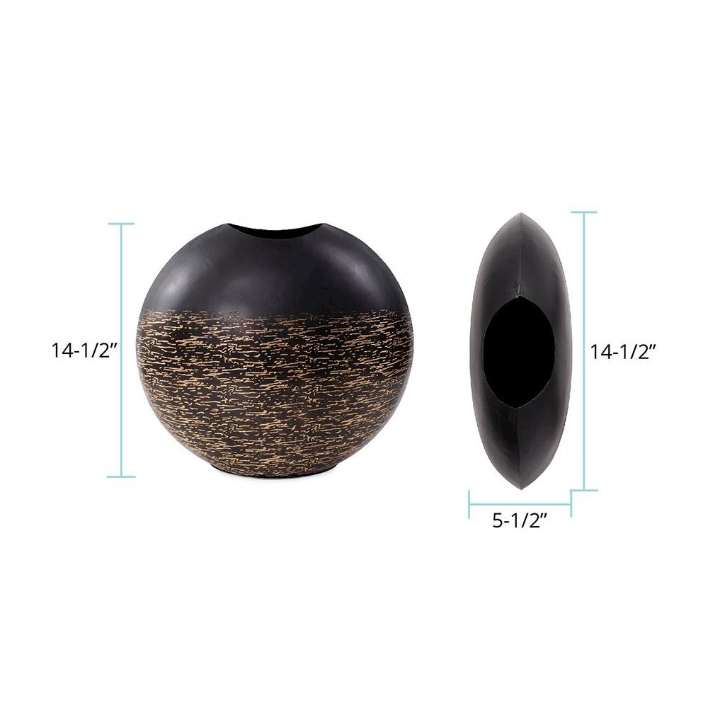 Golden Thread Medium Disc Vase