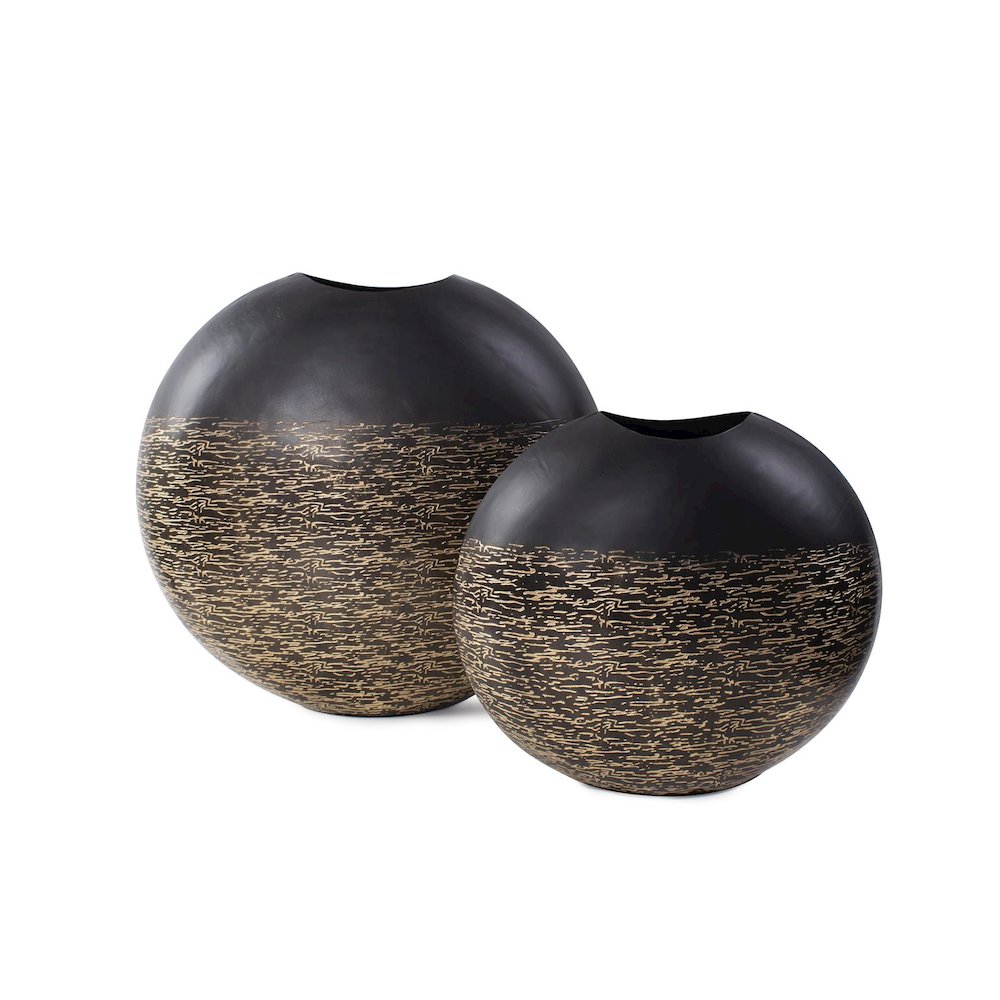 Golden Thread Large Disc Vase