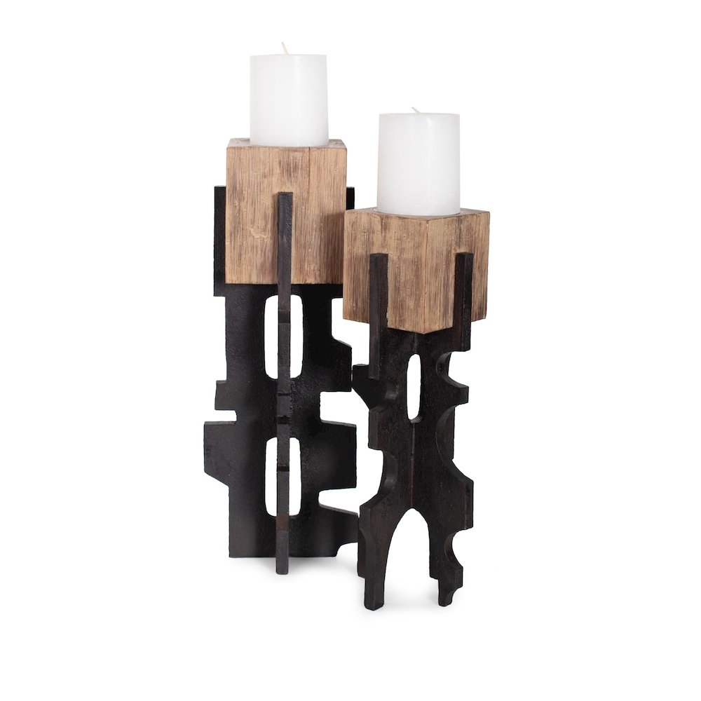 Cade Architectural Pillar Candle Holder- Short